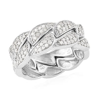 Diamond Fancy Ring in Platinum Over Sterling Silver 0.50 ctw