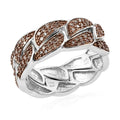 Natural Champagne Diamond Ring in Platinum Over Sterling Silver (Size 10.0) 0.50 ctw - Sticky add to cart bar