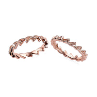 Natural Pink Diamond Stackable Band Ring in Vermeil Rose Gold Over Sterling Silver (Size 11.0) 1.00 ctw