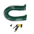 GREENBOUND Coiled Water Hose with Spray Nozzle - Green - Sticky add to cart bar