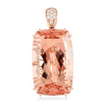 Certified and Appraised Iliana 18K Rose Gold AAA Marropino Morganite and G-H SI Diamond Solitaire Pendant 4.85 Grams 39.25 ctw - Sticky add to cart bar