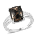 Matrix Silver Shungite Solitaire Ring in Sterling Silver (Size 5.0) 2.50 ctw - Sticky add to cart bar