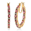 Morro Redondo Pink Tourmaline and White Zircon Inside Out Hoop Earrings in Vermeil Yellow Gold Over Sterling Silver 5.15 ctw - Sticky add to cart bar