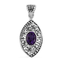Bali Legacy Amethyst Pendant in Sterling Silver 1.20 ctw