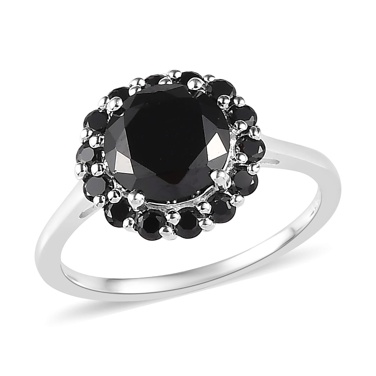 Simulated Diamond Halo Ring in Sterling Silver (Size 10.0) 4.15 ctw