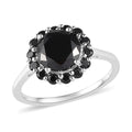 Simulated Diamond Halo Ring in Sterling Silver (Size 10.0) 4.15 ctw - Sticky add to cart bar