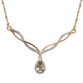 AAA Turkizite and White Zircon Necklace 18 Inches in Vermeil Yellow Gold Over Sterling Silver 1.35 ctw - Sticky add to cart bar