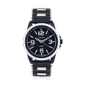STRADA Japanese Movement Railway Track Pattern Watch with Black Silicone Strap - Sticky add to cart bar