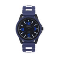 STRADA Japanese Movement Railway Track Pattern Watch with Black Silicone Strap - Sticky add to cart bar