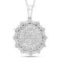 Diamond Flower Pendant in Platinum Over Sterling Silver 1.00 ctw - Sticky add to cart bar
