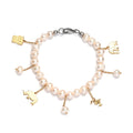 KARIS Freshwater Pearl Bracelet with Charm in ION Plated 18K Yellow Gold and Platinum Bond (6.50 In) - Sticky add to cart bar