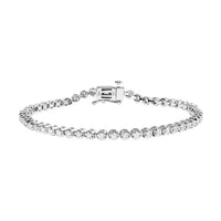 NY Closeout 10K White Gold G-H I3 Diamond Tennis Bracelet (7.00 In) 7.90 Grams 1.00 ctw