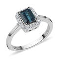 Certified & Appraised Rhapsody AAAA Monte Belo Indicolite and E-F VS Diamond 1.20 ctw Ring in 950 Platinum (Size 7.0) - Sticky add to cart bar