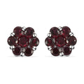 AMERICAN Arizona Anthill Garnet Floral Stud Earrings in Platinum Over Sterling Silver 2.15 ctw - Sticky add to cart bar