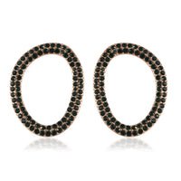 Emerald Green Crystal Earrings in Rosetone