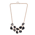 Black Resin Layered Statement Necklace 18.50 Inches in Rosetone - Sticky add to cart bar