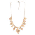 Beige Resin Statement Necklace 17-20 Inches in Goldtone - Sticky add to cart bar