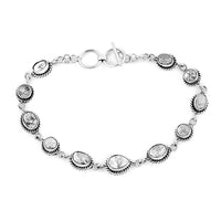 DOORBUSTER BALI LEGACY Polki Diamond Toggle Clasp Bracelet in Sterling Silver (7.00 In) (20 g) 5.00 ctw