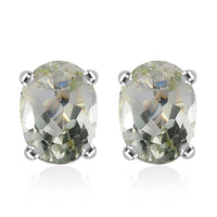 D'Joy Montezuma Prasiolite 2.25 ctw Solitaire Stud Earrings in Sterling Silver