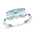 Sky Blue Topaz 3 Stone Ring in Sterling Silver (Size 7.0) 1.75 ctw - Sticky add to cart bar