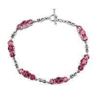 Pure Pink Mystic Topaz Infinity Link Bracelet in Platinum Over Sterling Silver (8.00 In) 10 Grams 13.25 ctw