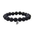 Pietersite Color Agate Beaded Stretch Bracelet with Feather Charm in Sterling Silver 100.00 ctw - Sticky add to cart bar