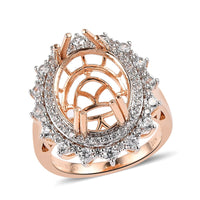 Luxoro 10K Rose Gold White Zircon Mounting Ring (Size 8.0) 6.75 Grams 1.70 ctw