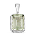 Montezuma Prasiolite Solitaire Pendant in Sterling Silver 10.65 ctw - Sticky add to cart bar