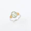 Montezuma Prasiolite Solitaire Ring in Platinum Over Sterling Silver 4.35 ctw - Sticky add to cart bar