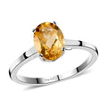 Brazilian Citrine Solitaire Ring in Sterling Silver (Size 10.0) 1.15 ctw - Sticky add to cart bar