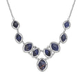 Lapis Lazuli Necklace 18-20 Inches in Silvertone 125.00 ctw - Sticky add to cart bar