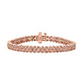 Uncut Natural Pink Diamond Tennis Bracelet in Vermeil Rose Gold Over Sterling Silver (7.25 In) 1.00 ctw - Sticky add to cart bar