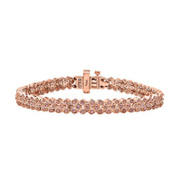 Uncut Natural Pink Diamond Tennis Bracelet in Vermeil Rose Gold Over Sterling Silver (7.25 In) 1.00 ctw