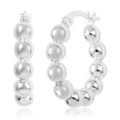 Sterling Silver Beaded Hoop Earrings 2.90 Grams - Sticky add to cart bar