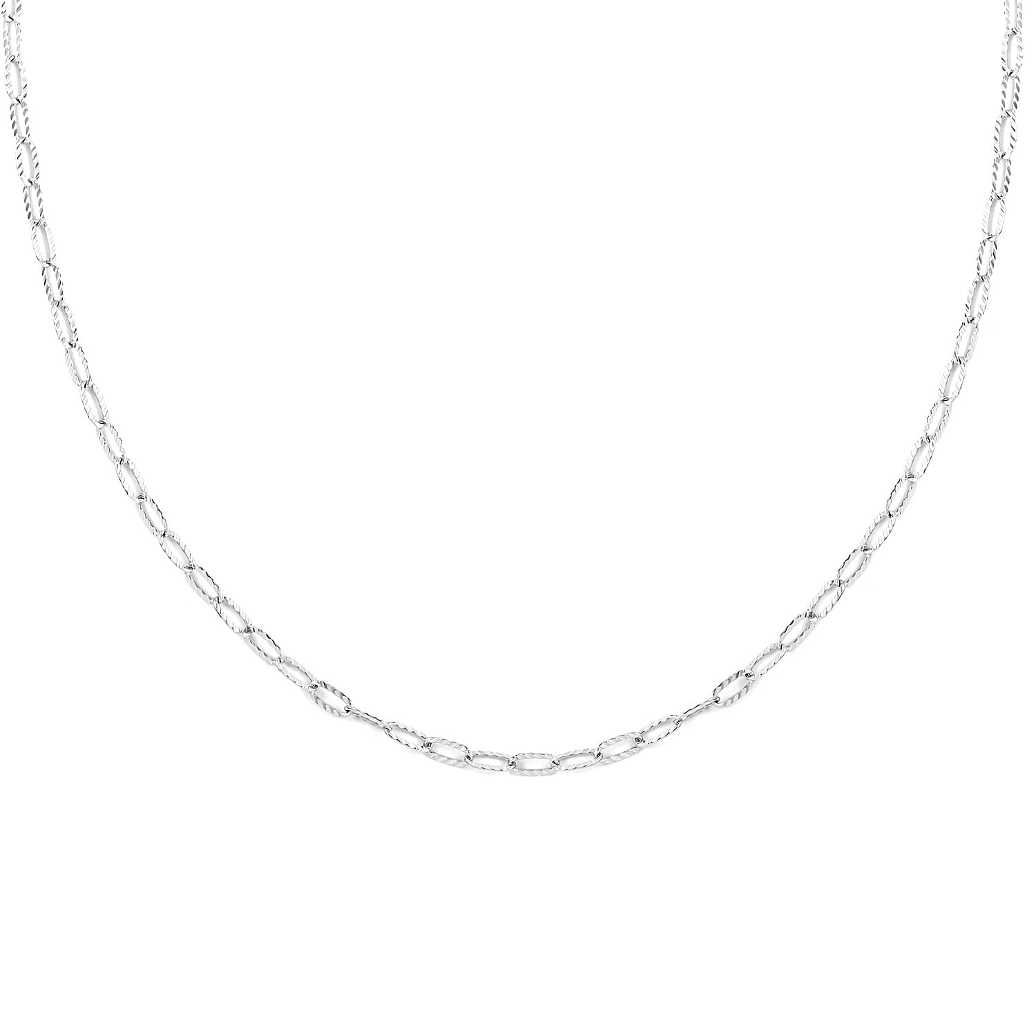 Italian Rhodium Over Sterling Silver 2.5mm Cable Chain 18 Inches 2.60 Grams
