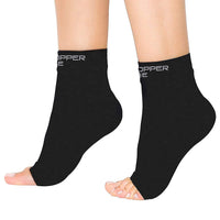 Copper Joe Compression Recovery Foot Sleeves/Support Socks 1 Pair (Small)