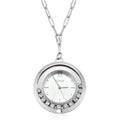 STRADA Japanese Movement Moving Austrian Crystal Small Pocket Watch with Stainless Steel Paper Clip Chain (27-30 Inches) - Sticky add to cart bar