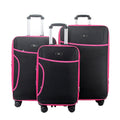 Mirage- Cedric 3 Piece Black & Pink Luggage set - Sticky add to cart bar