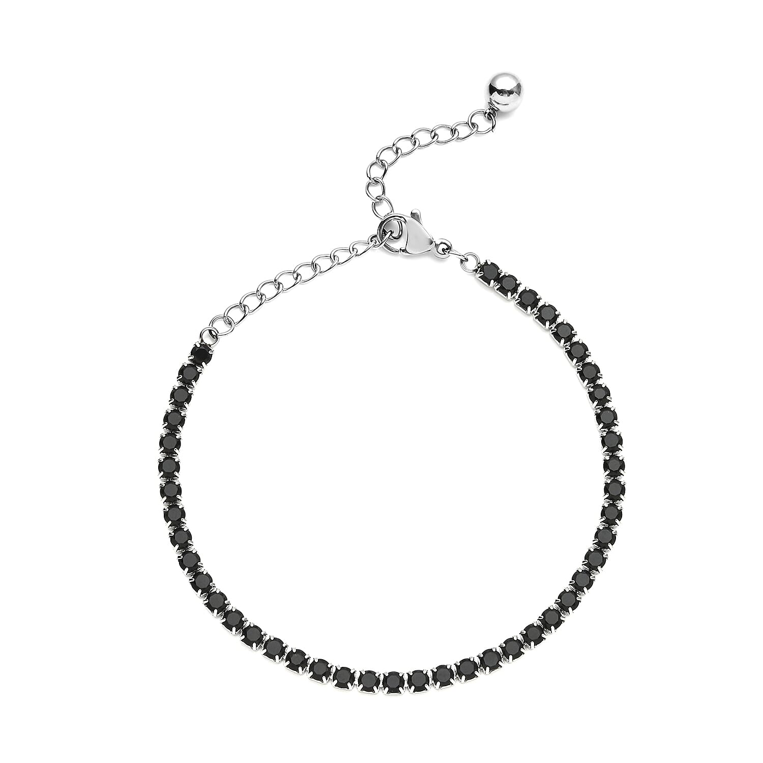 Simulated Yellow Diamond Tennis Bracelet in Stainless Steel (Adjustable) 3.00 ctw