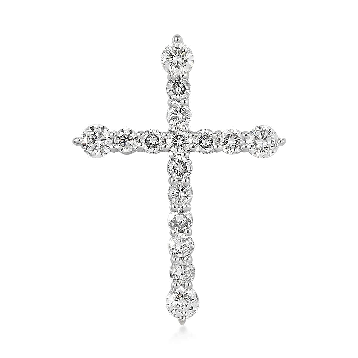 10K White Gold G-H SI Luxuriant Lab Grown Diamond Cross Pendant 1.00 ctw