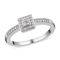 Lab Grown Diamond G-H I1 Ring in Platinum Over Sterling Silver 0.25 ctw - Sticky add to cart bar
