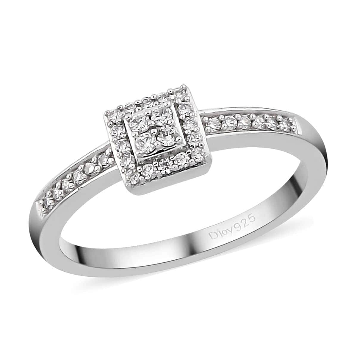 Lab Grown Diamond G-H I1 Ring in Platinum Over Sterling Silver 0.25 ctw (1)