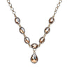 Simulated Champagne Quartz in Goldtone