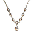 Simulated Aurora Borealis and Austrian Crystal Necklace 20-22Inches in Goldtone - Sticky add to cart bar