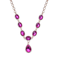 Simulated Aurora Borealis and Austrian Crystal Necklace 20-22Inches in Goldtone