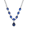 Simulated Blue Sapphire in Silvertone