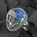 BALI LEGACY Peacock Triplet Quartz Dragonfly Ring in Sterling Silver 18.10 ctw - Sticky add to cart bar