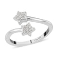 Lab Grown Diamond G-H I1 Bypass Ring in Platinum Over Sterling Silver (Size 10.0) 0.15 ctw - Sticky add to cart bar