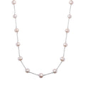 Freshwater Pearl Station Necklace 18 Inches in Sterling Silver 41.60 ctw - Sticky add to cart bar
