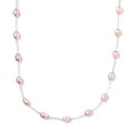 Freshwater Pearl Station Necklace 18 Inches in Sterling Silver 41.60 ctw - Sticky add to cart bar